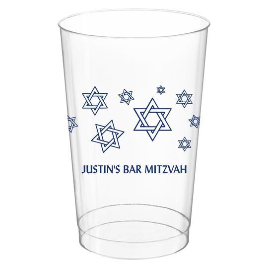 Modern Jewish Star Galaxy Clear Plastic Cups